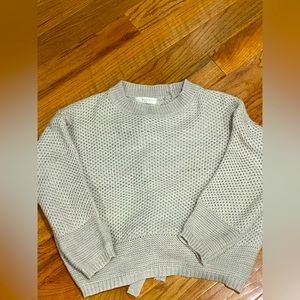 Beautiful Warm Gray Open Back Knit Sweater